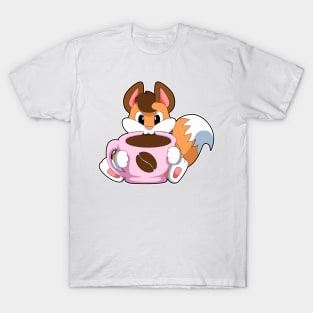 Fox with Cup of Coffee T-Shirt